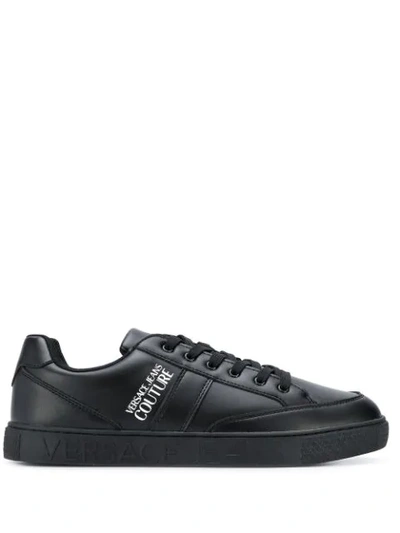 Versace Jeans Couture Black Logo Synthetic Fiber Sneaker