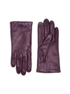 Saks Fifth Avenue Leather Cashmere Lined Tech Gloves In Amethyst