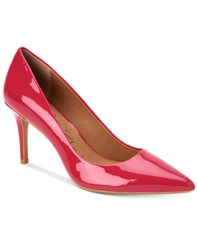 Calvin Klein 'gayle' Pointy Toe Pump In Crimson Red