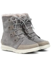 Sorel Explorer Lace-up Waterproof Suede Boots In Quarry