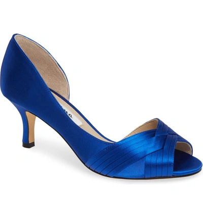 Nina Contesa Pumps Women's Shoes In Electric Blue Satin