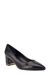 Calvin Klein Nita Womens Leather Slip On Pointed Toe Heels In Black
