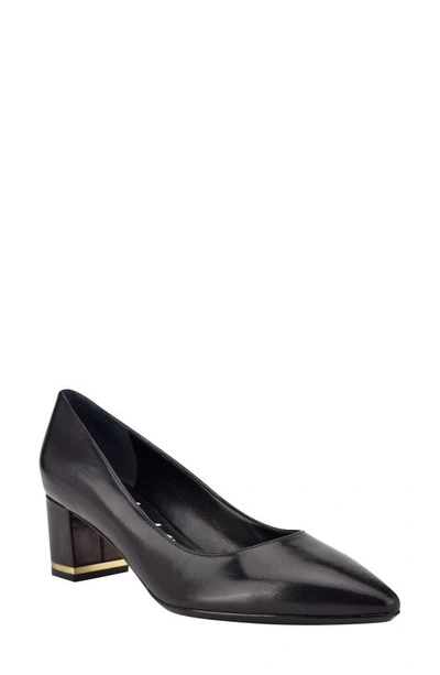 Calvin Klein Nita Womens Leather Slip On Pointed Toe Heels In Black