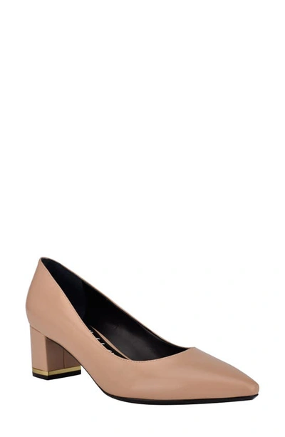 Calvin Klein Nita Pointed Toe Pump In Tan/beige