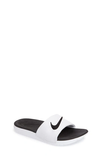 Nike Big Kids' Kawa Slide Sandals From Finish Line In White/black