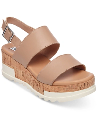 Steve Madden Brenda Flatform Sport Sandals In Natural