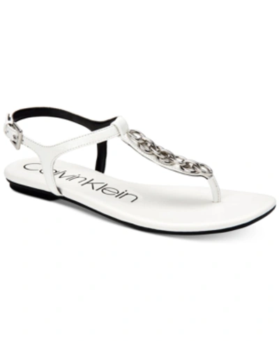 Calvin Klein Women's Silva Flat Sandals Women's Shoes In White