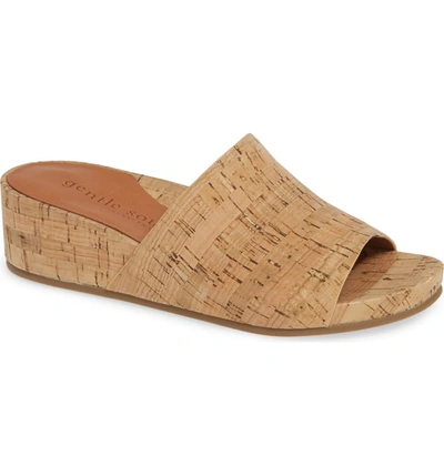 Gentle Souls Gisele Wedge Slide Sandal In Natural Cork