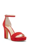 Vince Camuto Sathina Dress Sandals Women's Shoes In Glamour Red Suede
