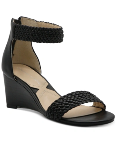 Adrienne Vittadini Pepper Wedge Sandals Women's Shoes In Black