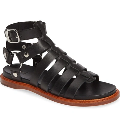 Frye Andora Leather Gladiator Sandals In Black