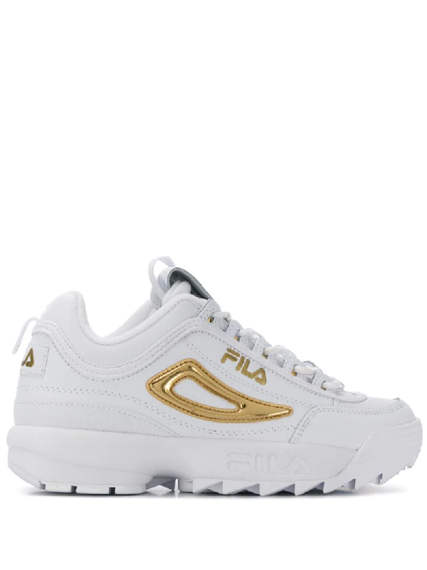fila shoes gold and white