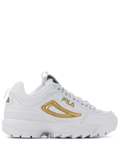 Fila Women's Disruptor Ii Metallic Casual Athletic Sneakers From Finish Line In 141 White/metallic Gold/white