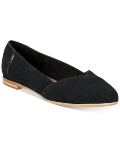 Toms Julie Flats Women's Shoes In Black Suede