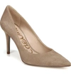 Sam Edelman Margie Suede Pointed-toe Pumps, Gray In Oatmeal Suede