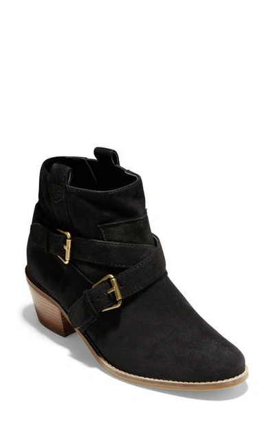 Cole Haan Jensynn Suede Ankle Bootie In Black Suede