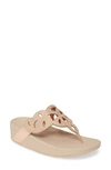 Fitflop Elora Crystal Flip Flop In Rose Gold Leather