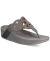 Fitflop Elora Crystal Flip Flop In Pewter
