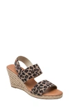 Andre Assous Allison Wedge Sandals In Leopard