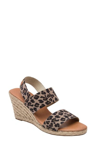 Andre Assous Allison Wedge Sandals In Leopard