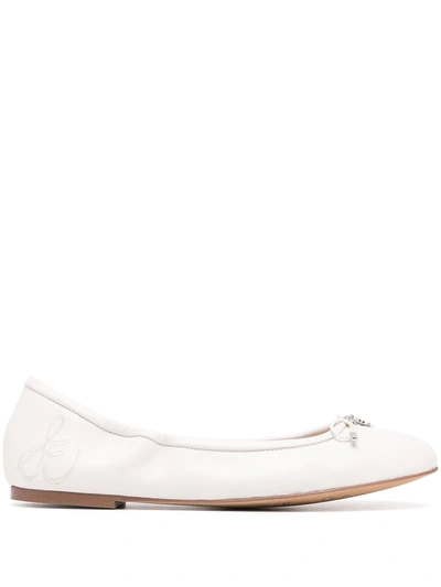 Sam Edelman Felicia Round Toe Ballerina Flats In White