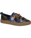 Sperry Women's Crest Vibe Plaid Wool Sneakers Women's Shoes In Navy/blue