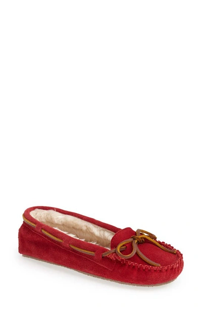 Minnetonka Women's Cally Moccasin Slippers Women's Shoes In Pink