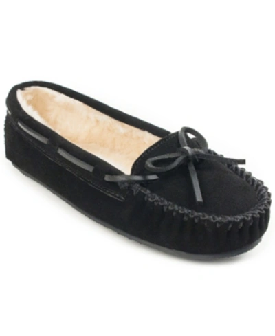 Minnetonka Women's Cally Moccasin Slippers Women's Shoes In Black