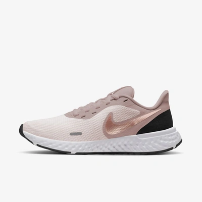 Nike Women's Revolution 5 Running Sneakers From Finish Line In Barely Rose,stone  Mauve,black,metallic Red Bronze | ModeSens