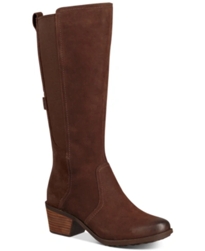 Teva Women's Ellery Waterproof Tall Boots Women's Shoes In Chocolate Brown