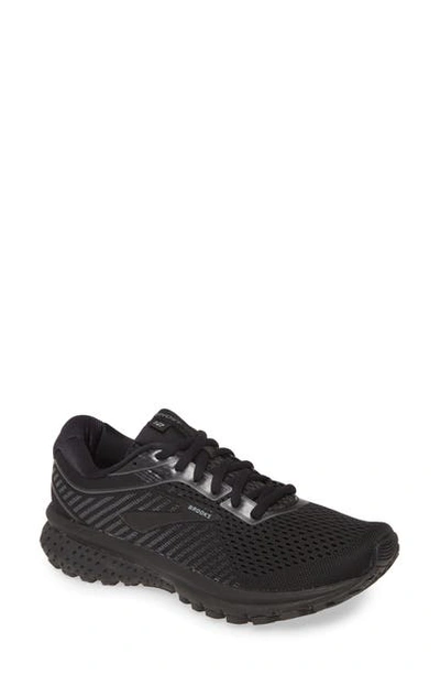 Brooks Women's Ghost 12 Running Sneakers From Finish Line In Black/ Grey
