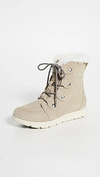 Sorel Women's Explorer Joan Waterproof Booties Women's Shoes In Ancient Fossil Suede