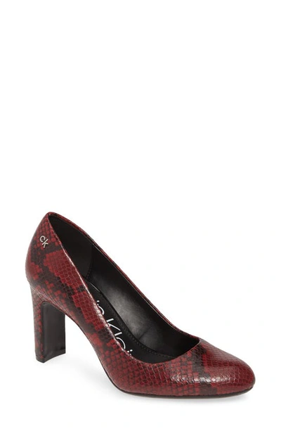 Calvin Klein Women's Octavia Pumps Women's Shoes In Barn Red Leather