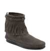 Minnetonka Women's Suede Fringe Ankle Boots Women's Shoes In Gray