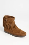 Minnetonka Fringed Moccasin Bootie In Brown