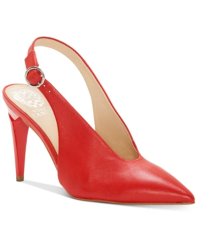 Vince Camuto Jayan Slingback Pumps Women's Shoes In Pop Red