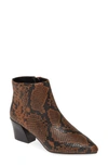 Kensie Leticia Ankle Booties Women's Shoes In Chestnut Snake
