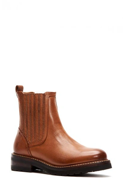 Frye Ella Moto Chelsea Boots Women's Shoes In Cognac Leather