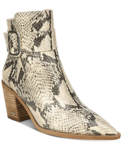 Sam Edelman Leonia Buckle Booties Women's Shoes In Snake Multi