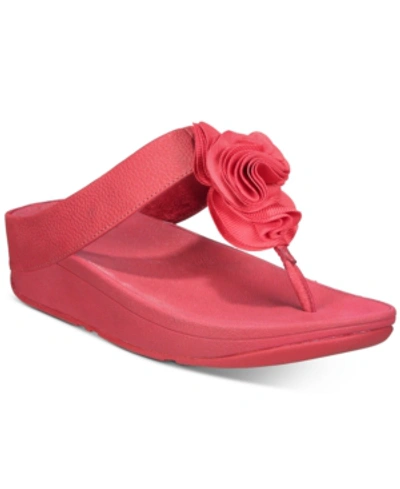 Fitflop Florrie Toe-post Sandals Women's Shoes In Red