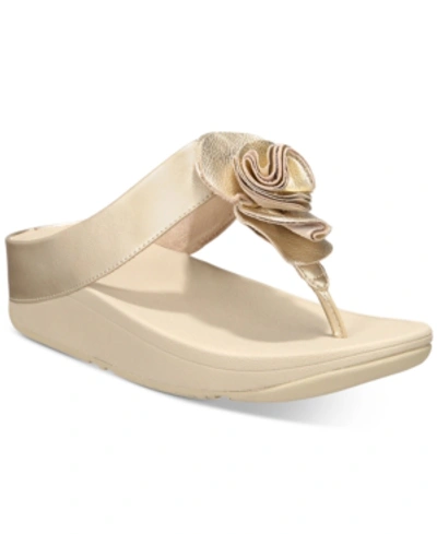 Fitflop Florrie Toe-post Sandals Women's Shoes In Gold | ModeSens
