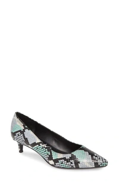 Calvin Klein Women's Gabrianna Pointed Toe Pumps Women's Shoes In Blue Green Snake Print Leather