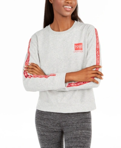 Calvin Klein Women's 1981 Bold Sleep Sweatshirt In Grey Heather