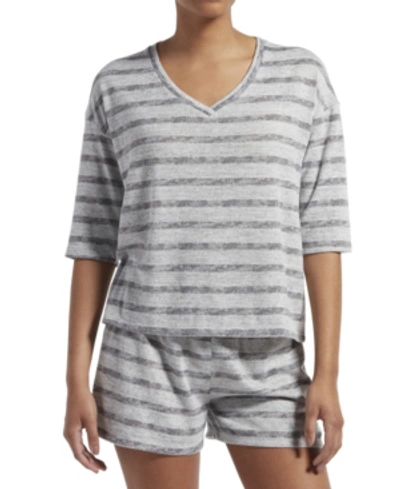 Kendall + Kylie Long Sleeve Stripes Top, Online Only In Frost Grey