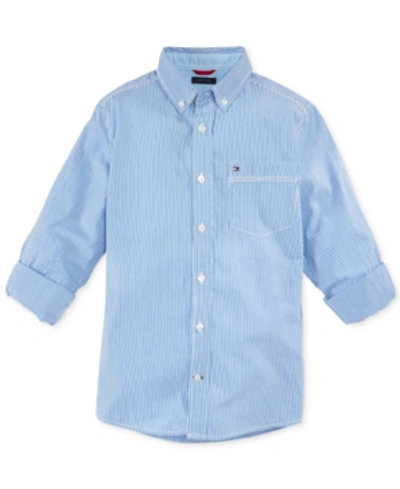 Tommy Hilfiger Kids' Toddler Boys Button-down Striped Shirt In Strong Blue