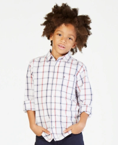 Tommy Hilfiger Kids' Big Boys Samuel Plaid Button-down Shirt In White