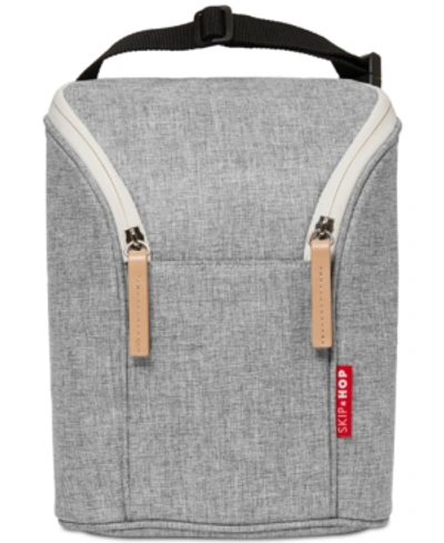 Skip Hop Babies' Grab & Go Double Bottle Bag In Grey Melange