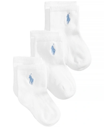 Polo Ralph Lauren Kids' Ralph Lauren Baby Boys Crew Socks 3-pack In White