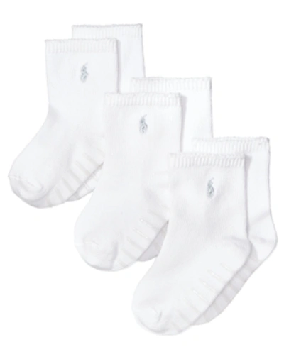 Polo Ralph Lauren Kids' Ralph Lauren Baby Boys Crew Socks 3-pack In White
