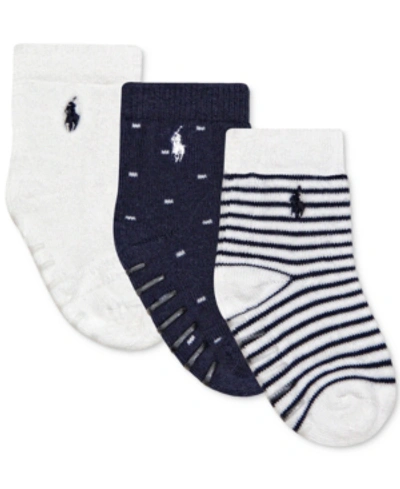 Polo Ralph Lauren Kids' Ralph Lauren Baby Boys 3-pack Cushioned Crew Socks In Navy